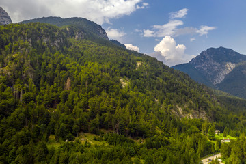 Fototapeta na wymiar Beautiful Italy – Mangart Valley – from above 