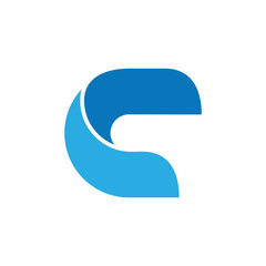 letter c 3d shape logo vector