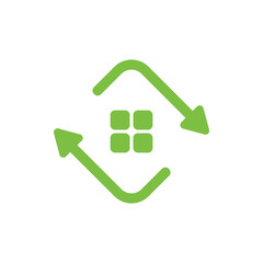 circle rotation arrow home symbol logo vector
