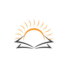 book shine sun symbol logo vector