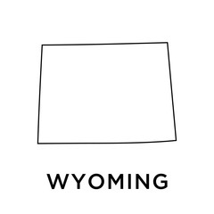 Wyoming map vector design template