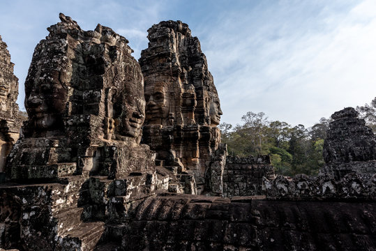 Wonderful temple of the Bayon, Siem Reap, Cambodia 