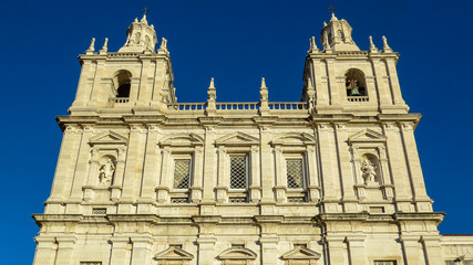 View of the Monastery of St. Vincent  in Lisbon, Portugal