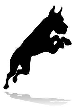 recommend clip art: A detailed animal silhouette of a pet dog