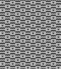 Geometric black and white pattern. Imitation knitting or embroidery. Seamless background. Jacquard.