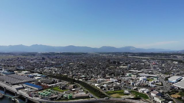 四日市工業地帯　空撮　三重県　日本