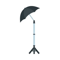 Shadow camera umbrella icon. Flat illustration of shadow camera umbrella vector icon for web design