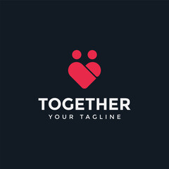Love and Family People Together Logo Design Template Illustration