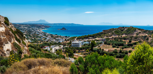Panorama view of the coastline at Kos Greece