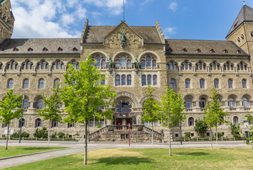 Fototapeta premium Front facade of the Oberlandesgericht building in Koblenz, Germany