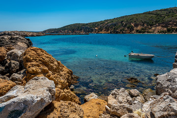 Rocky coastline of Kos Greece Limnionas