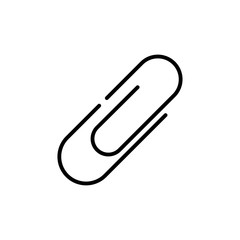 Obraz premium Icono plano lineal clip de papel en color negro