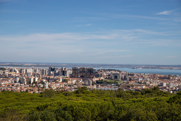 Lisbon as seen from the Panoramico de Monsanto, a building built in the sixties as a restaurant, now abandoned, a popular place for photography enthusiasts because of the view point it has.