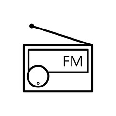 radio icon trendy flat design