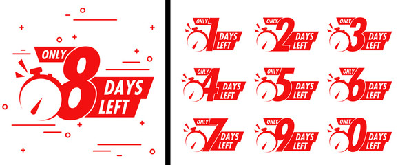 Number days left countdown vector illustration template