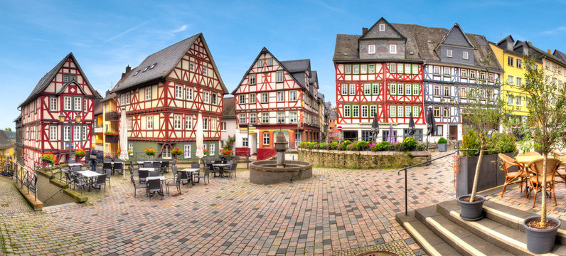 H&auml;userensemble am Kornmarkt in Wetzlar, Hessen