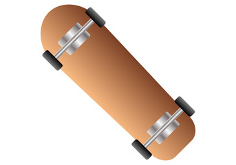 Patinete de madera sobre fondo blanco.