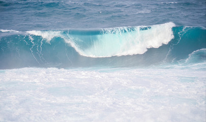 powerful waves in Australia, Sydney beaches during a storm, higt waves crash against the coast of New South Wales in Australia