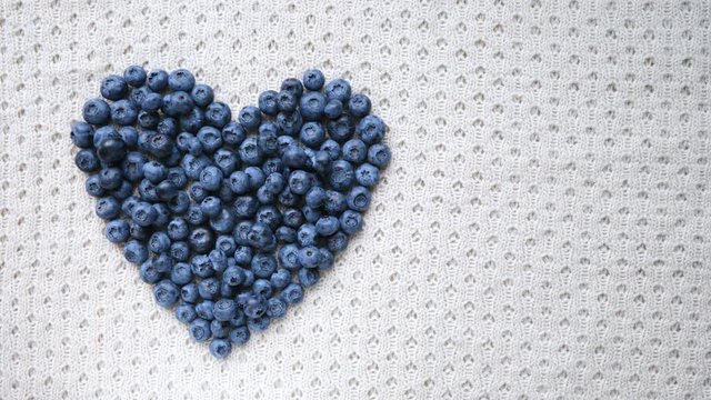 Blueberry Heart Shape Symbol Concept For Healthy Eating And Lifestyle