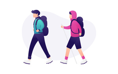 hiking people illustration