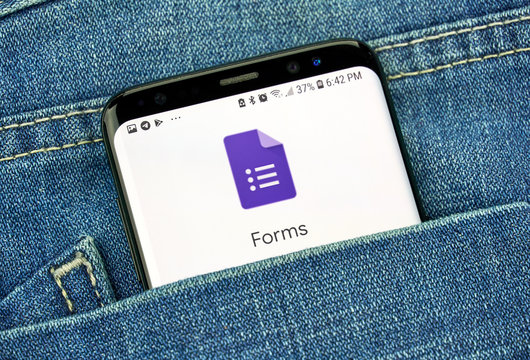 Google Forms On A Phone Screen In A Pocket