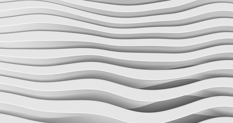 White Wave Background. Abstract Minimal Exterior Design. Creative Architectural Concept. 3d Illustration