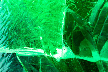 Ice figures in green light