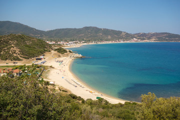 Fototapeta na wymiar Sarti beach, Sithonia, Chalkidiki, Macedonia, Greece.