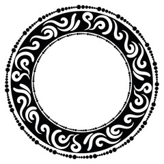 openwork circle with black elements from curlicues and circles for creativity
