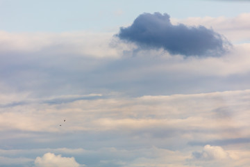 Clouds in the sky at sunset as a background