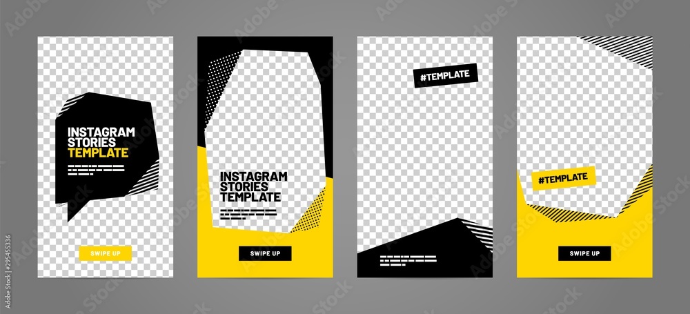 Poster set of minimalistic stories for social media. pack for creating your unique content. story mockup.