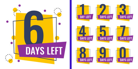 Number days left countdown vector illustration template