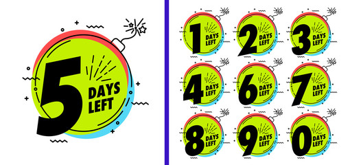 Number days left countdown vector illustration template
