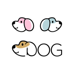 ilustration of cute dog logo set vector