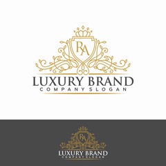 Golden luxury logo design Vector