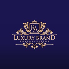 Golden luxury logo design Vector