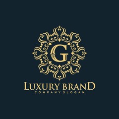 Golden luxury logo design Vector