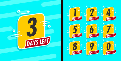 Number days left countdown vector illustration template