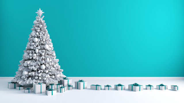 Christmas Tree Background with Copy Space