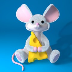 Fototapeta premium 3d illustration of a mouse soft toy.