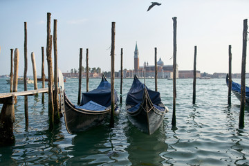 Venice / Italy - September 29th 2019: Gondola in Venice