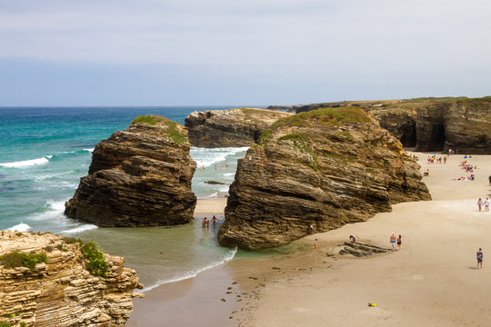 Praia das Catedrais o Praia de Augas Santas, Ribadeo, Galizia, Spagna