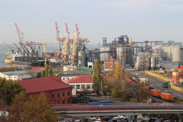 landscape of the seaport. Beautiful industrial look