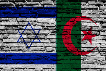 Flag of Algeria and brick Israel