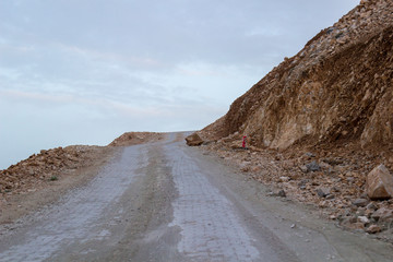 Empty mountain road on a summer day