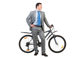 Obraz premium Handsome man in grey business suit and tie