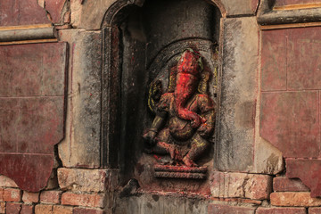 Fototapeta na wymiar Statue of Ganesh in Nepal, hinduism 