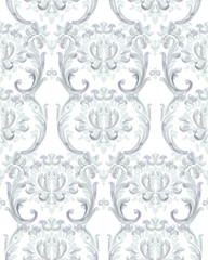 Rococo texture pattern Vector. Floral ornament decoration. Victorian engraved retro design. Vintage grunge fabric decors. Luxury fabrics