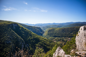 Fototapeta na wymiar Beautiful mountains and hills near the Drvar in Bosnia and Herzegovina