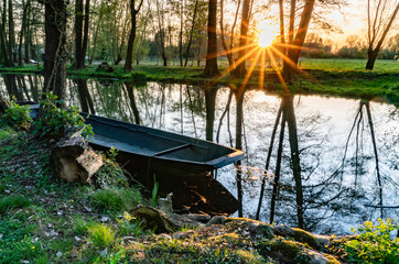 Sonnenuntergang im Spreewald